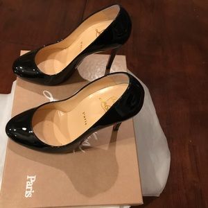 Christian Louboutin black patent leather heels